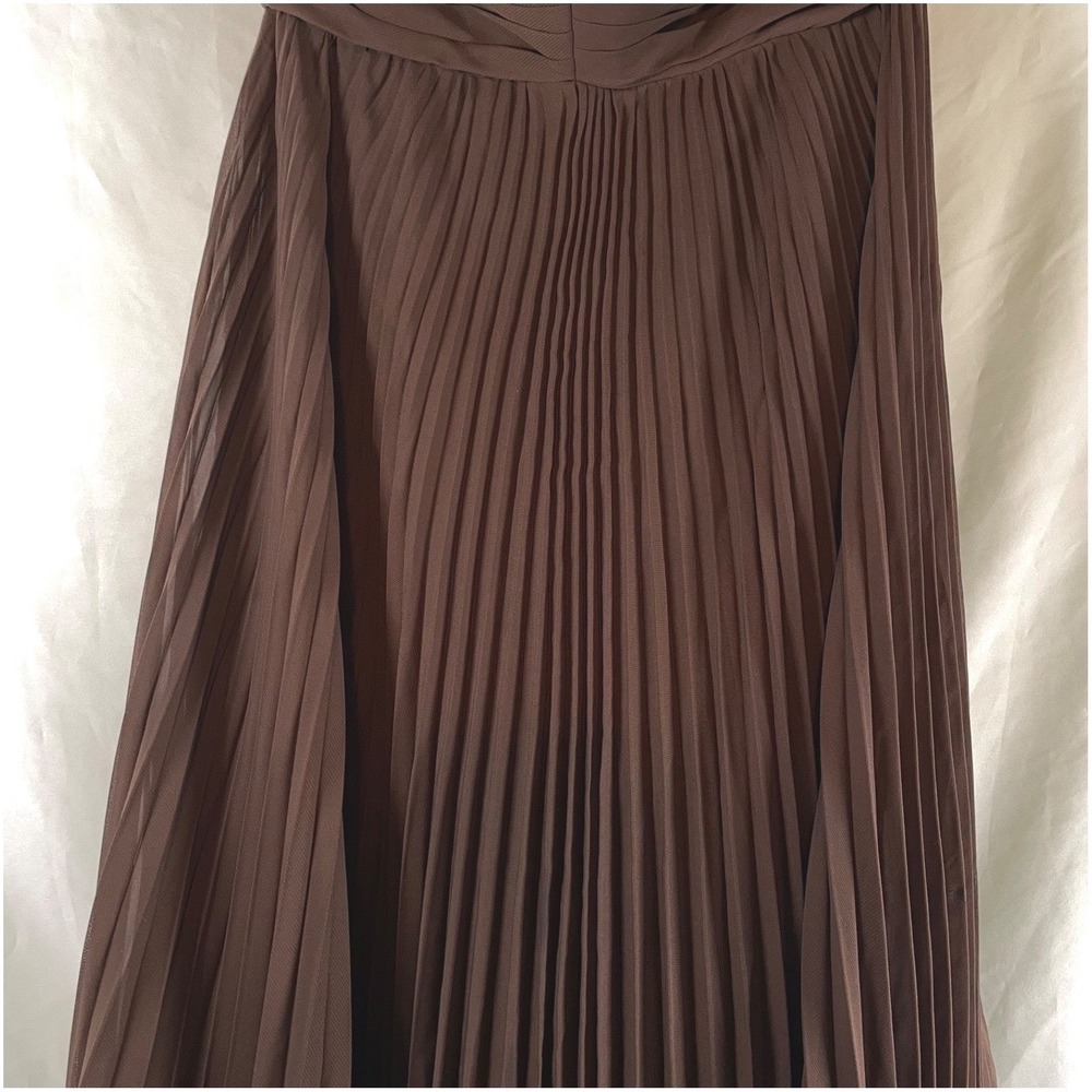 Azazie Bridesmaid Dress Wedding Guest Address Formal Long Gown Size 4 Brown - Picture 11 of 15